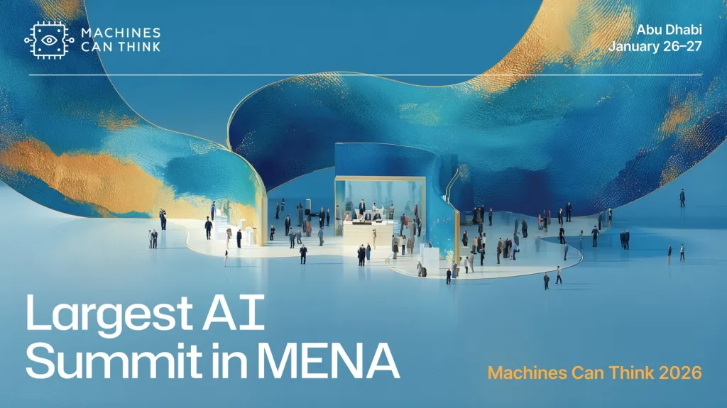 Delegates at Machines Can Think 2026 summit in Abu Dhabi discussing global AI innovation