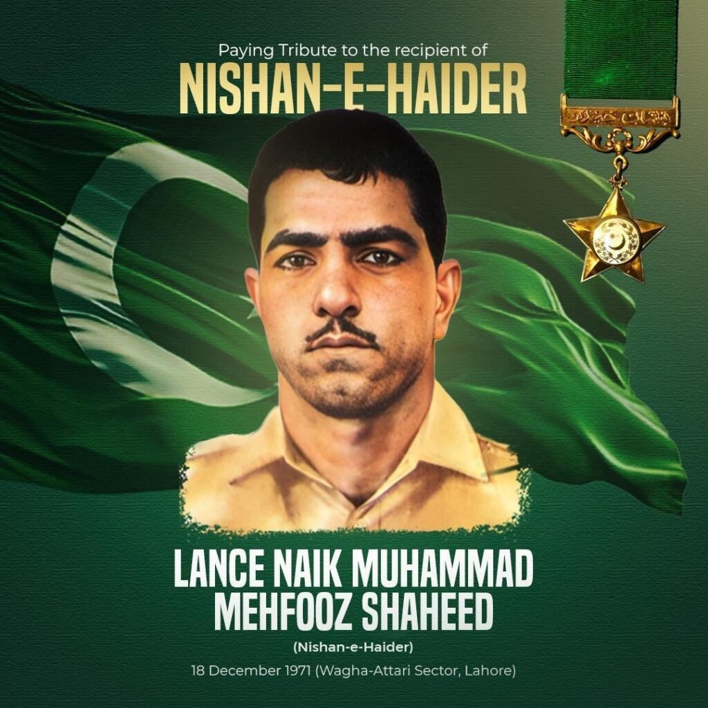 pakistan armed forces tribute to lance naik muhammad mehfooz shaheed on martyrdom anniversary