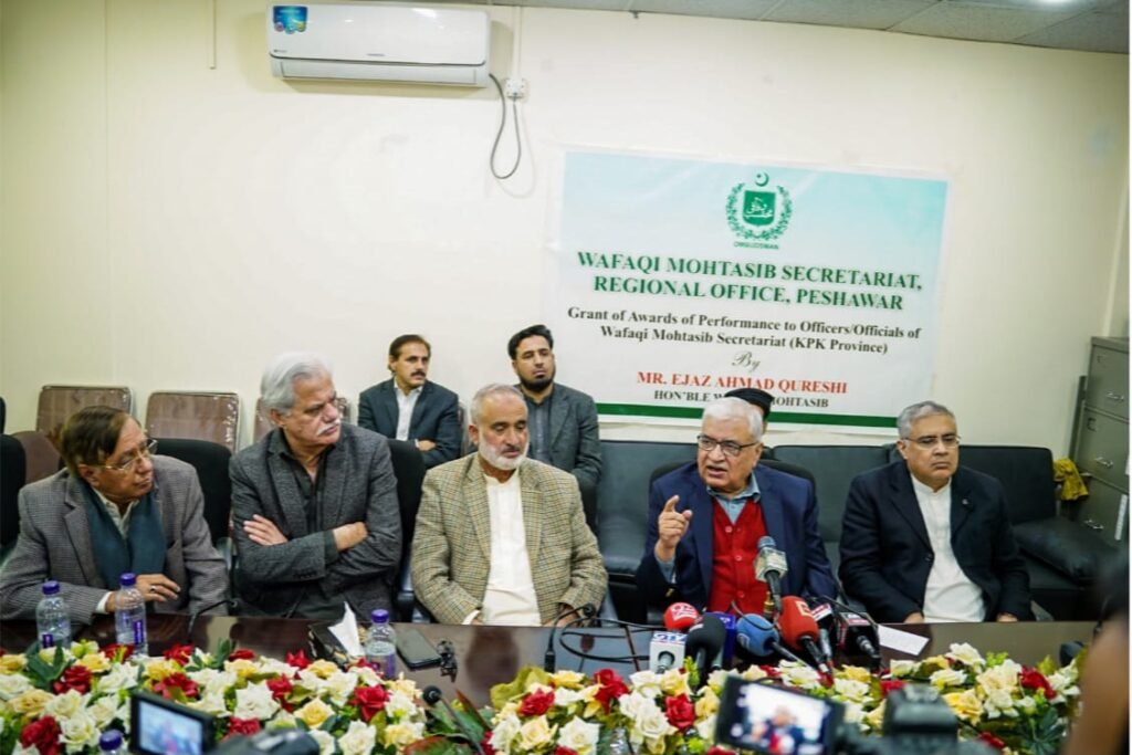 wafaqi mohtasib highlights need for performance based motivation at peshawar ceremony