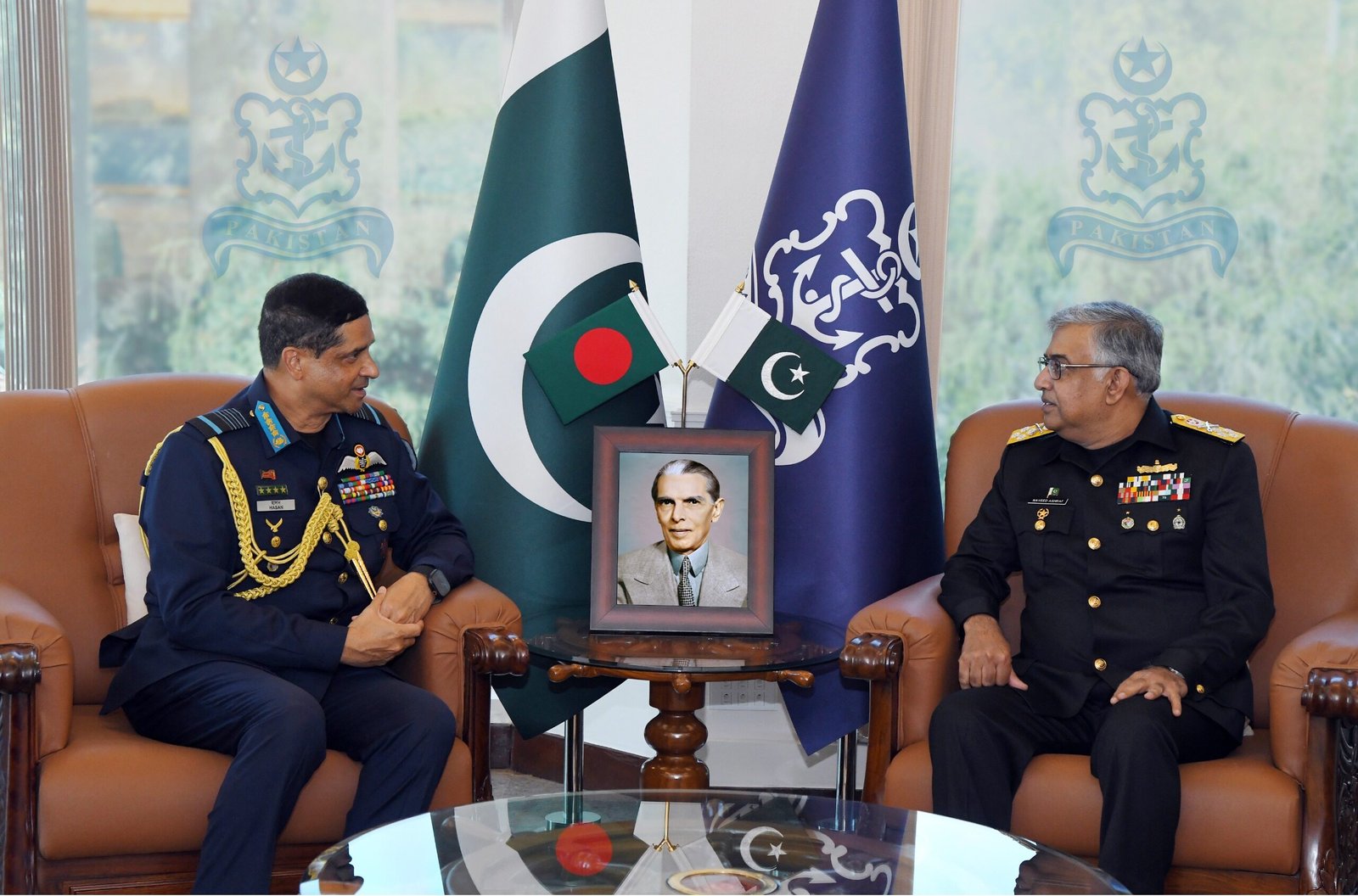 Pakistan Navy and Bangladesh Air Force chiefs discuss defence cooperation in Islamabad