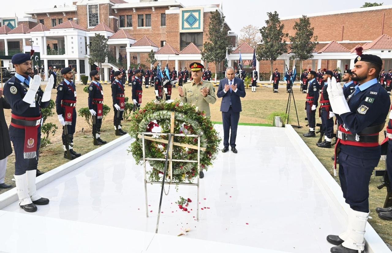 COAS Asim Munir pays tribute to police martyrs during visit to National Police Academy