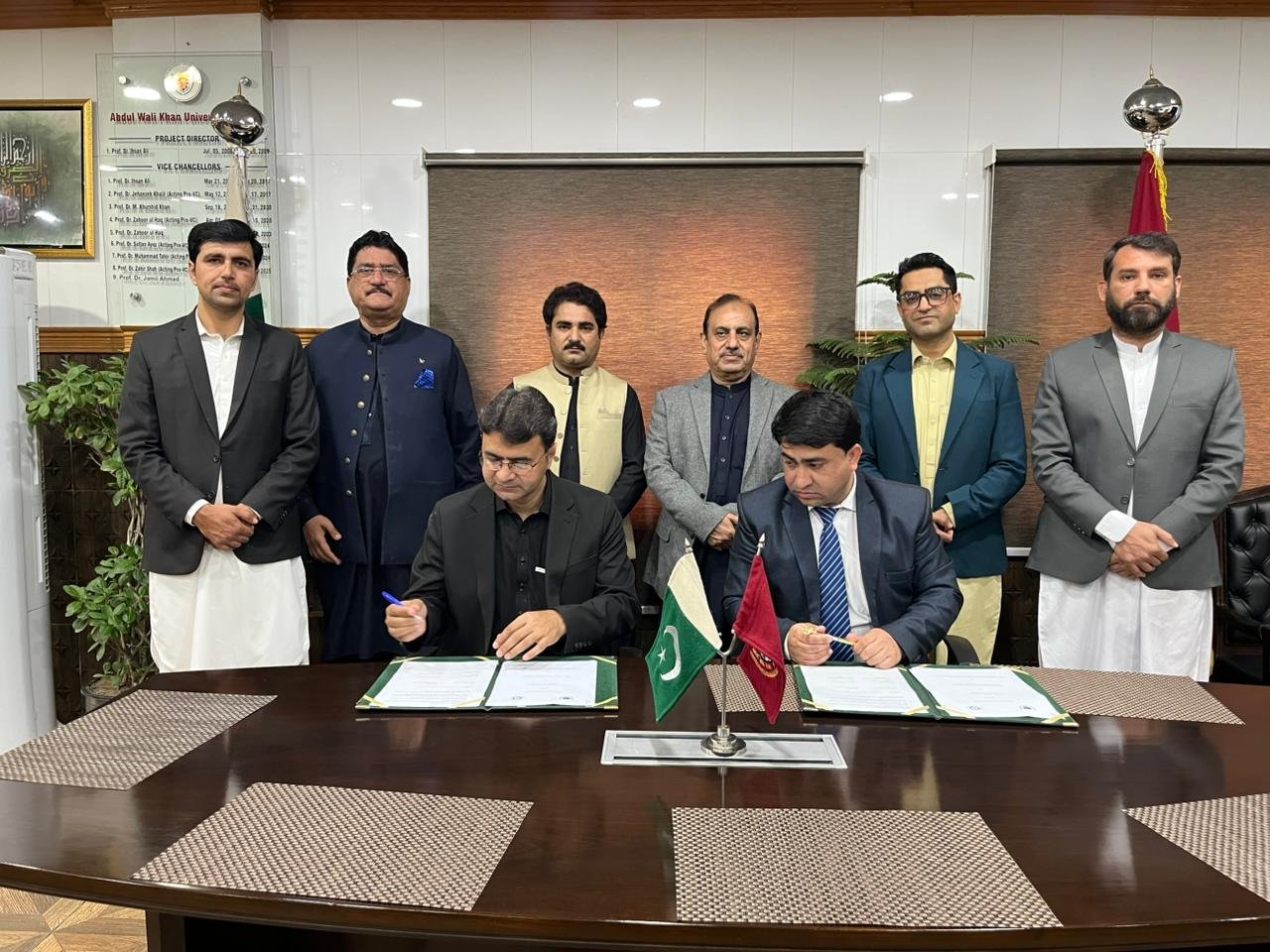 Officials from AWKUM and Wuhan University sign MoU for research collaboration