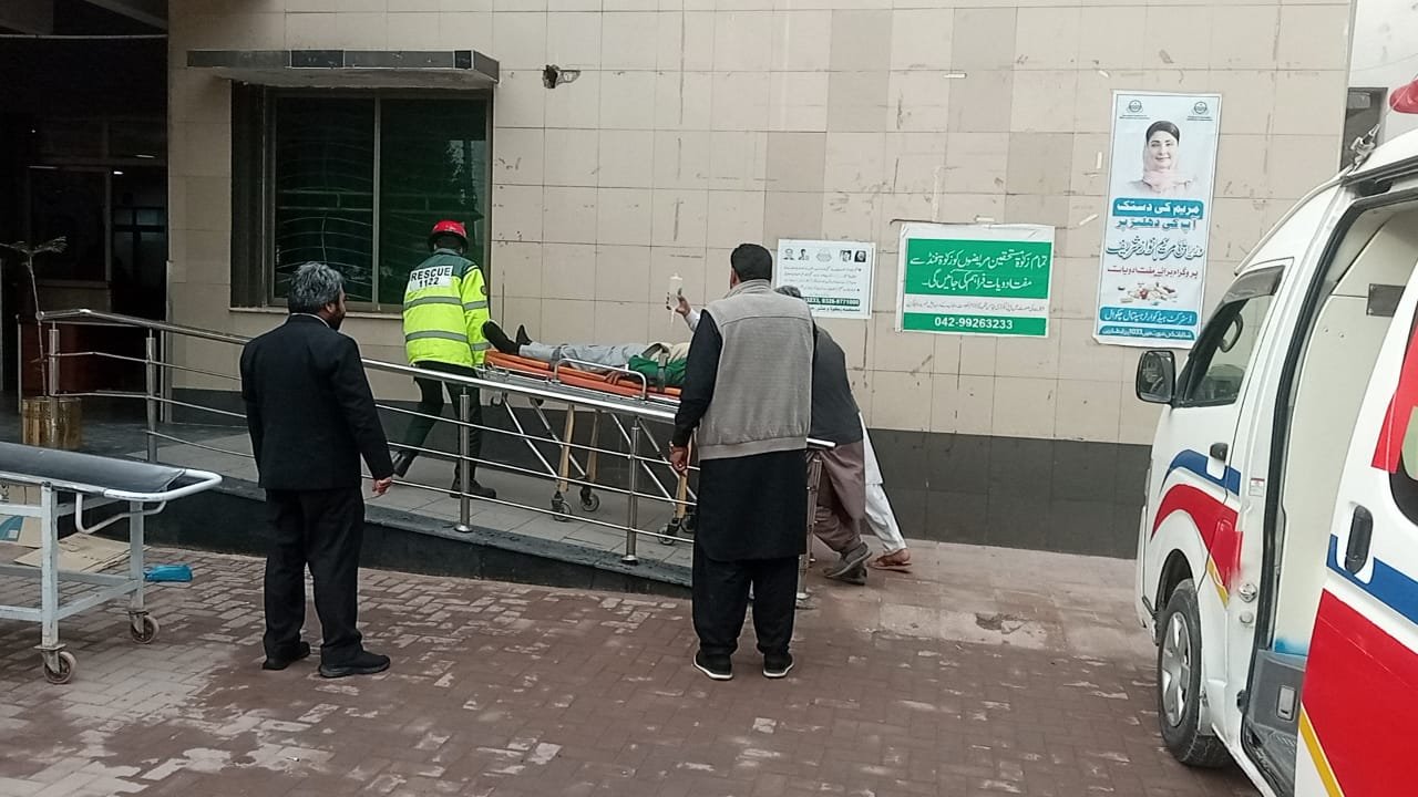 Police investigate after a court official reportedly shot himself at Chakwal district courts.