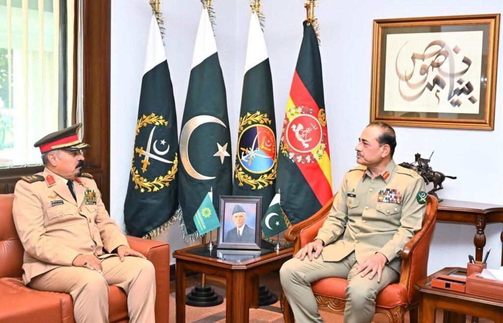 IMCTC secretary general Mohammed Bin Saeed Al-Moghedi meets Pakistan army chief Syed Asim Munir at GHQ
